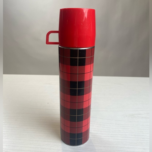 Fred Vintage Style Thermos Stainless Steel Flask Tartan Plaid - Picture 3 of 9
